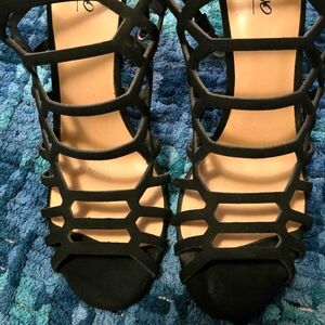 Strappy high heels